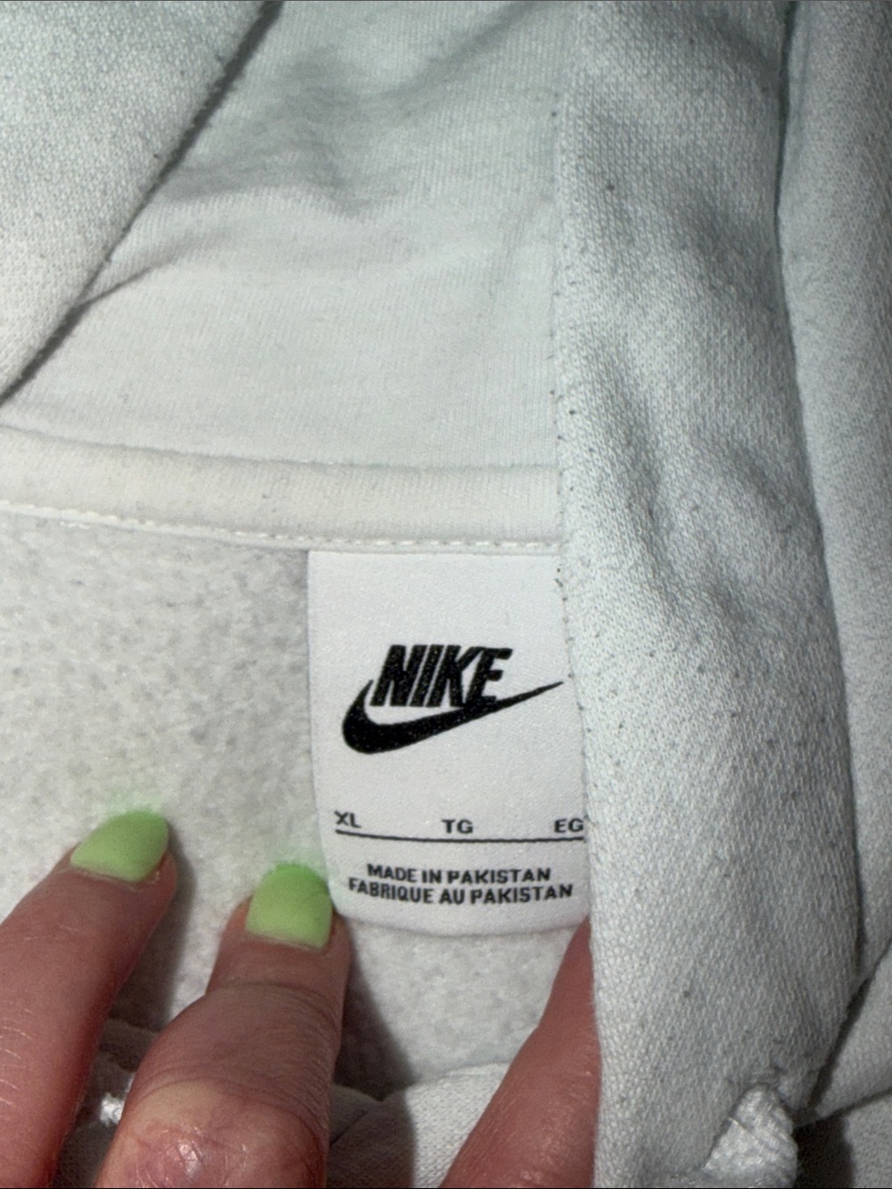 Nike Men's white Club Pullover Fleece Hoodie size XL - Picture 5 of 8